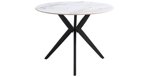 ESSTISCH in Metall, Keramik 100/100/76 cm - Beige/Schwarz, Design, Keramik/Metall (100/100/76cm) - Xora