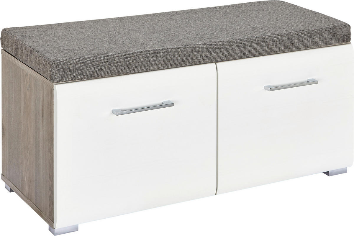 KLUPA ZA PREDSOBLJE  boja srebrnog hrasta  pločasti materijal  - boja hroma/boja srebrnog hrasta, Dizajnerski, metal/pločasti materijal (85/38/38cm) - Xora