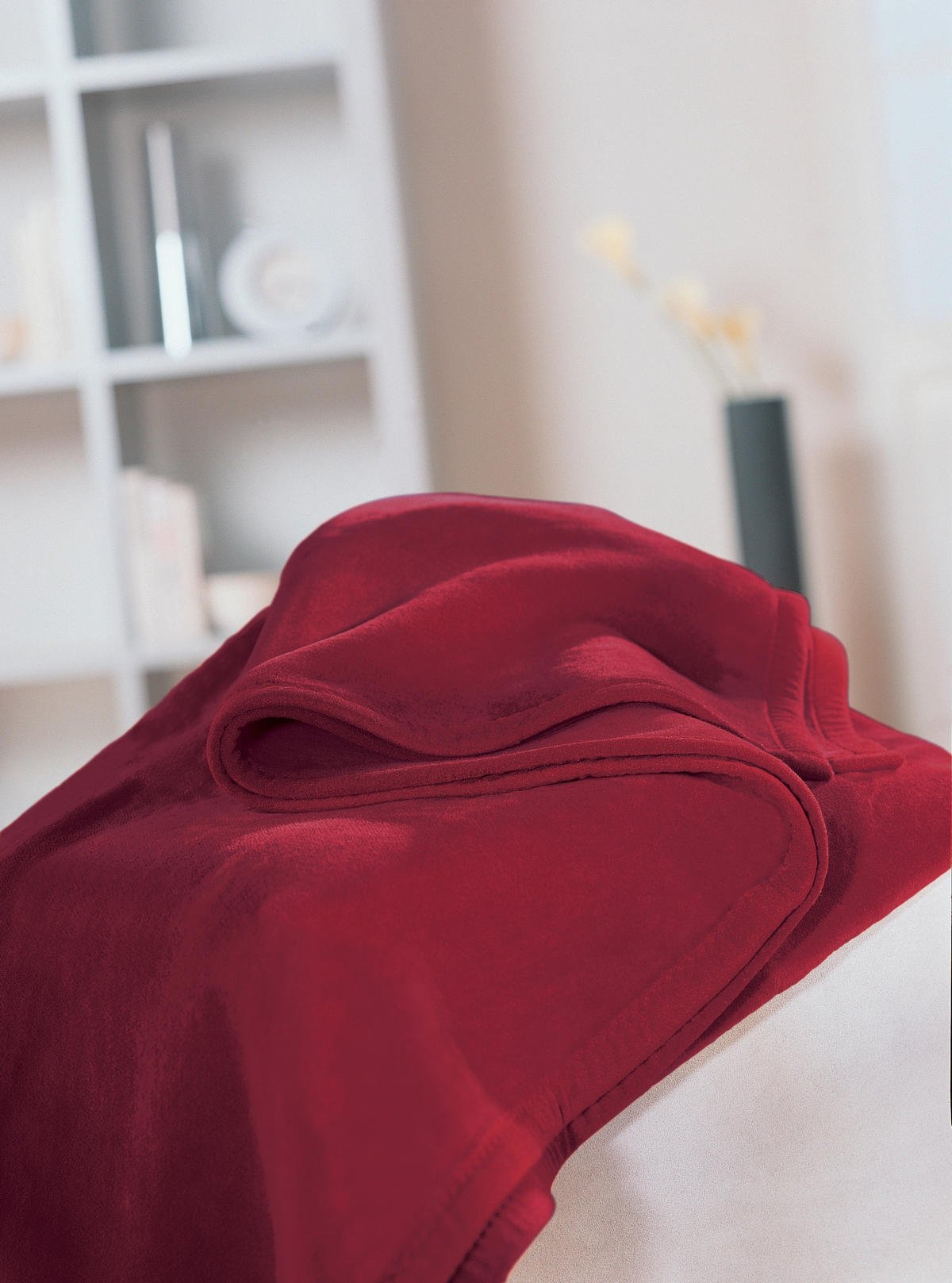 PLÉD 150/200 cm  - sötétvörös, Basics, textil (150/200cm) - Novel