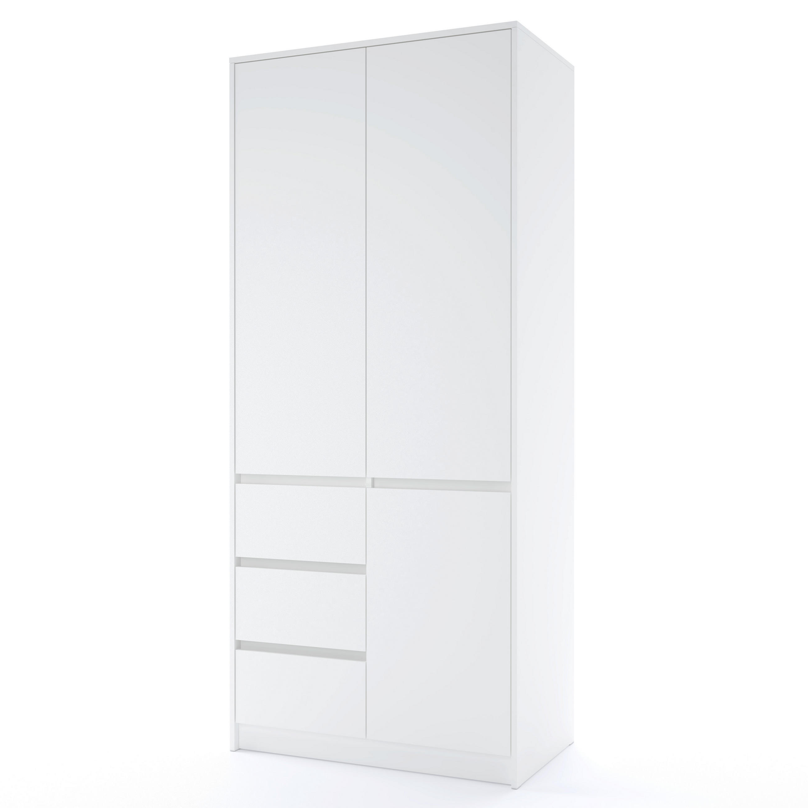 ORMAR ZA ODEĆU bela   - bela, Osnovno, pločasti materijal (90/205/52cm) - Xora