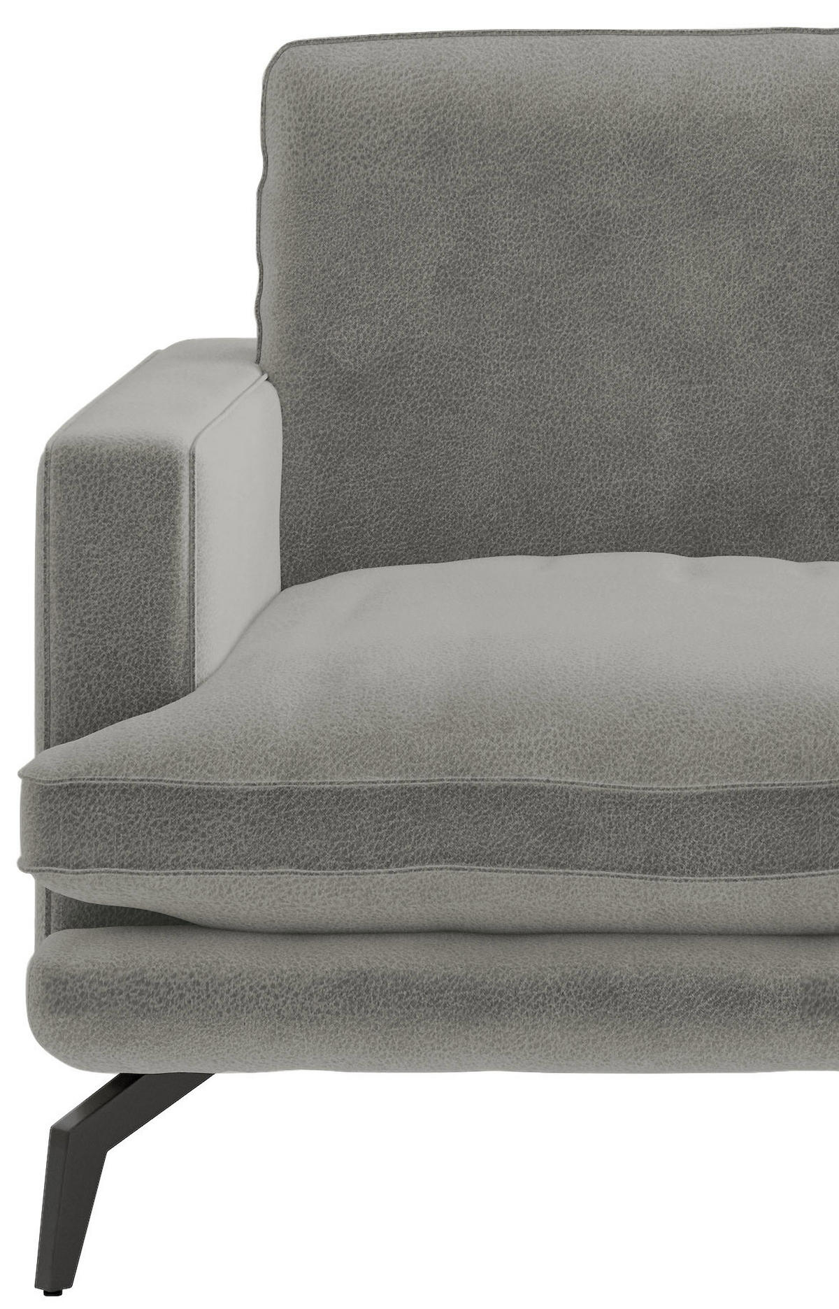 ECKSOFA in Flachgewebe Grau  - Champagner/Schwarz, Design, Textil/Metall (250/202cm) - Livetastic