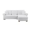ECKSOFA in Creme  - Buchefarben/Creme, Design, Holz/Textil (266/161cm) - MID.YOU