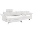 ECKSOFA in Chenille Creme  - Creme/Schwarz, KONVENTIONELL, Textil/Metall (291/153cm) - Hom`in