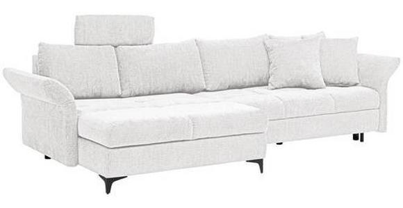 ECKSOFA in Chenille Creme  - Creme/Schwarz, KONVENTIONELL, Textil/Metall (291/153cm) - Hom`in