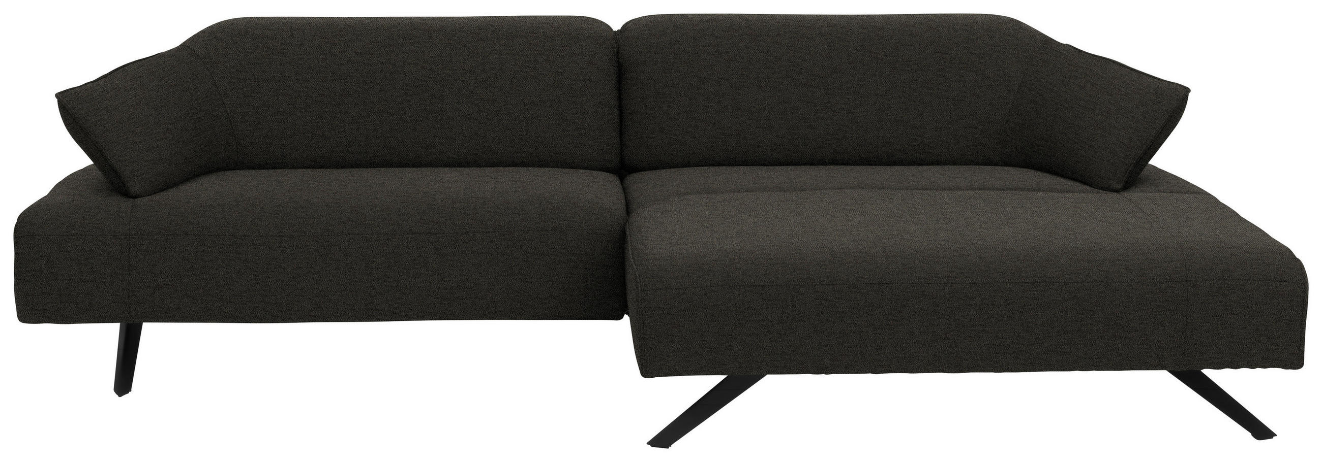 ECKSOFA in Struktur Graubraun  276/165 cm  - Anthrazit/Graubraun, Design, Textil/Metall (276/165cm) - Himolla