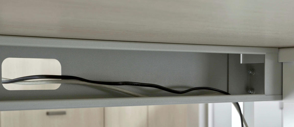 SCHREIBTISCH 160/80/72 cm  in Grau  - Silberfarben/Grau, KONVENTIONELL, Holzwerkstoff/Metall (160/80/72cm) - Venda