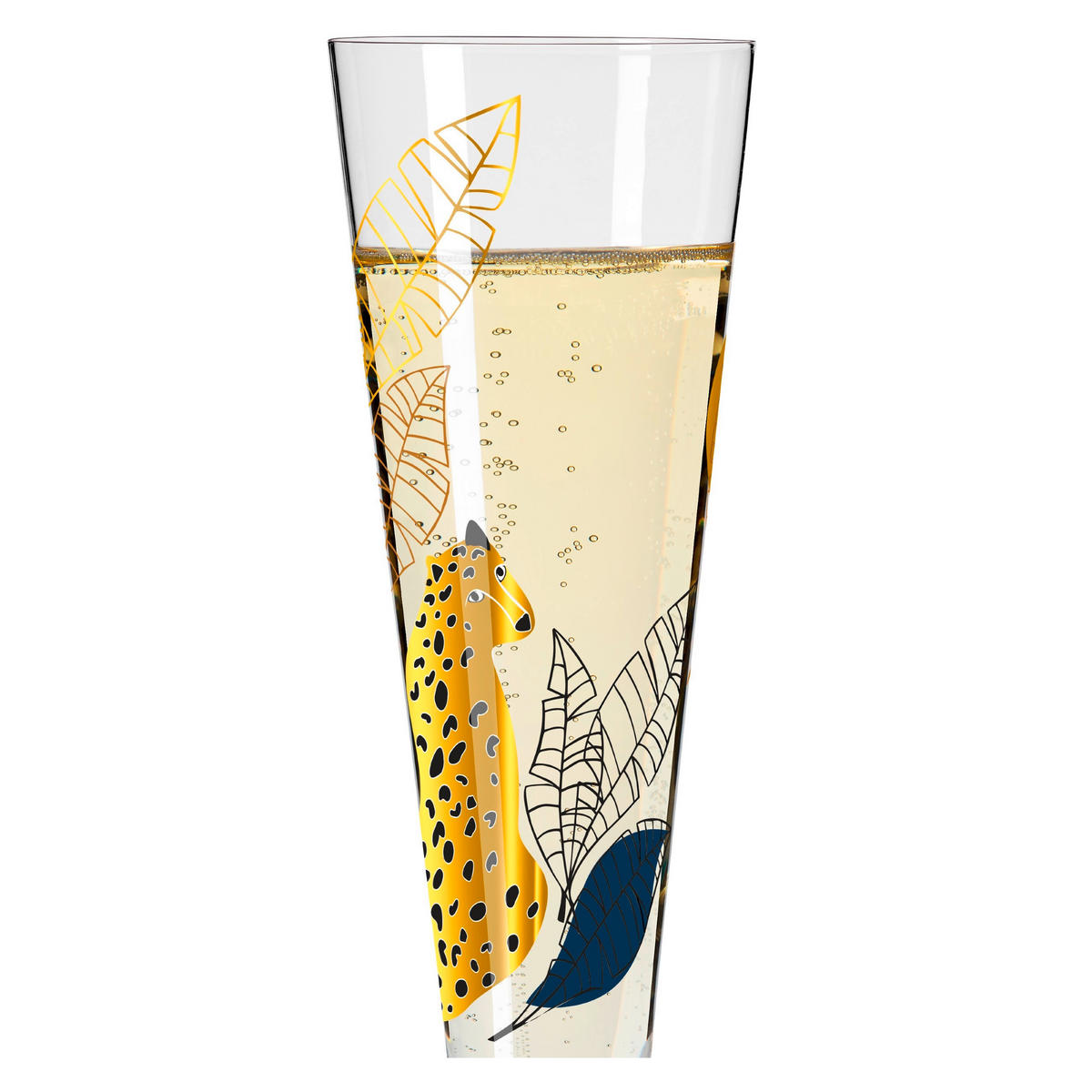 CHAMPAGNERGLAS 205 ml  - Blau/Goldfarben, LIFESTYLE, Glas (7,2/7,2/24,0cm) - Ritzenhoff