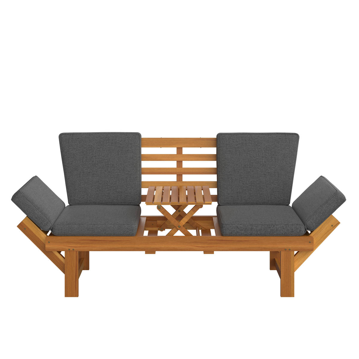 GARTENBANK 206/83/63 cm  in Grau, Akaziefarben  - Akaziefarben/Grau, MODERN, Holz/Textil (206/83/63cm) - Ambia Garden
