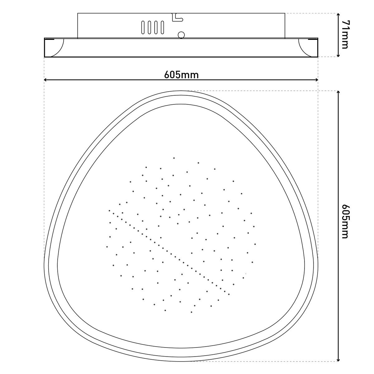 LED-DECKENLEUCHTE ARGESA 60,5/60,5/7,1 cm   - Weiß, Design, Kunststoff/Metall (60,5/60,5/7,1cm) - Näve