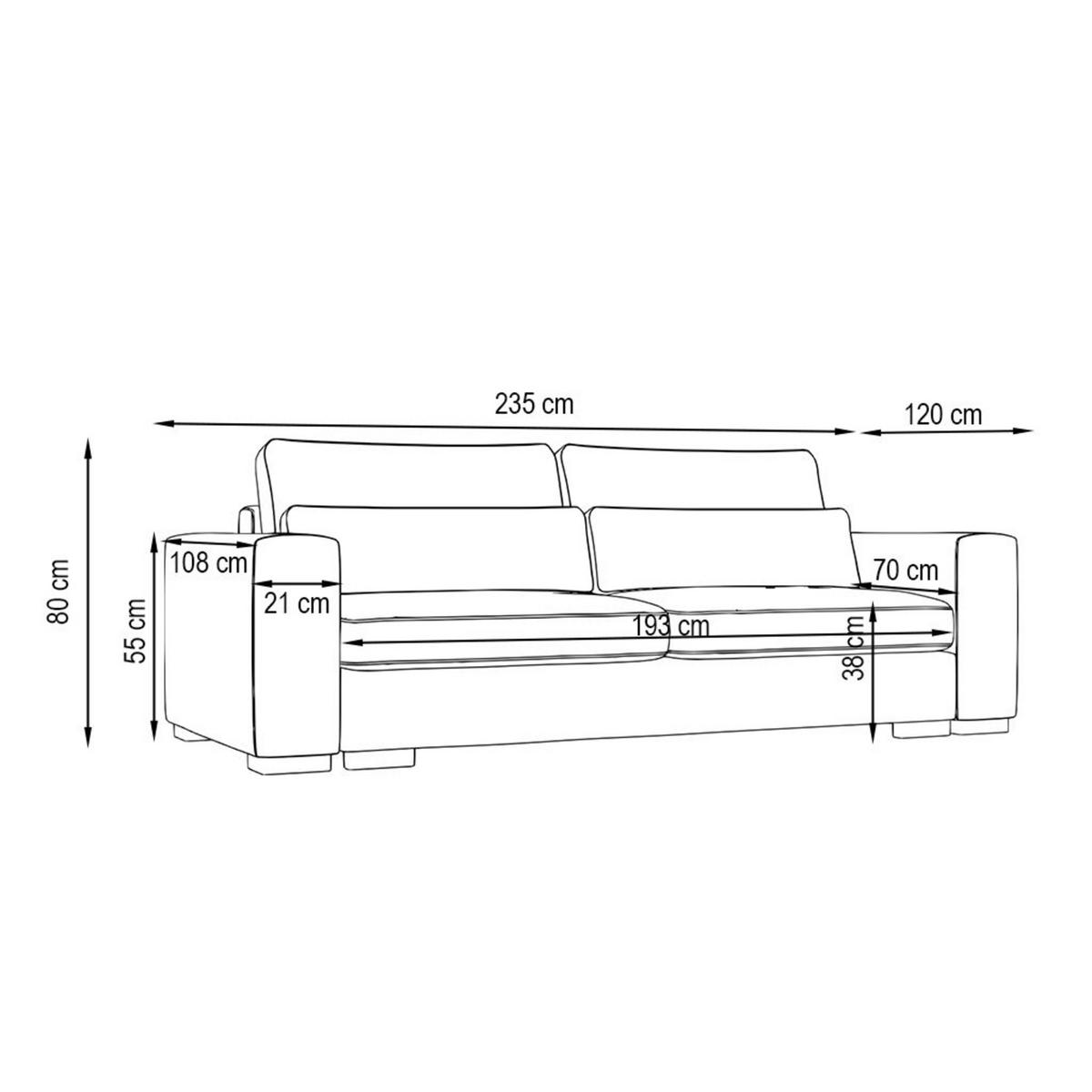 SCHLAFSOFA  in Flachgewebe Petrol  - Petrol/Schwarz, KONVENTIONELL, Kunststoff/Textil (235/80/120cm) - Carryhome