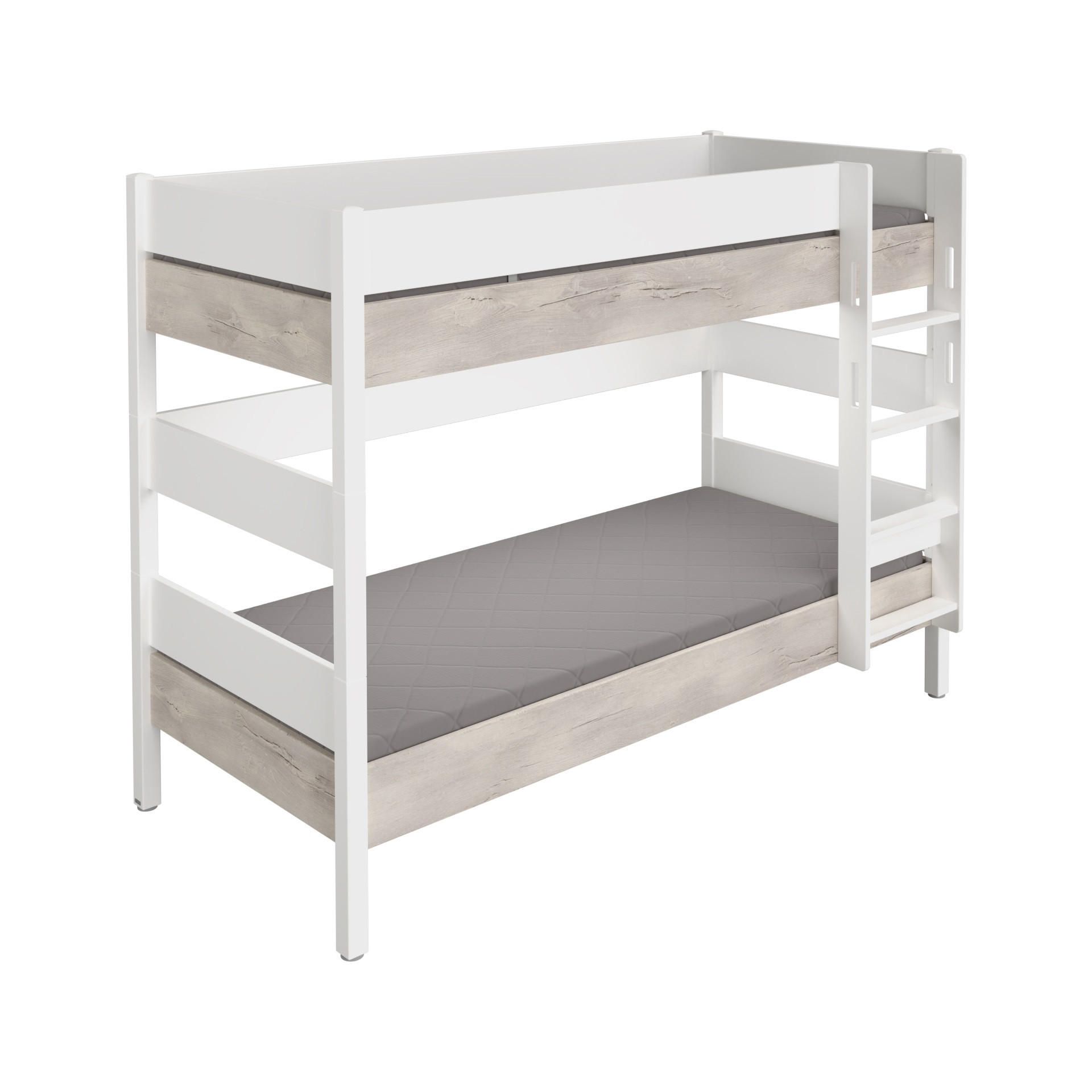 ETAGENBETT - Weiß/Silbereichenfarben, Basics, Holz/Holzwerkstoff (90/200cm) - Paidi