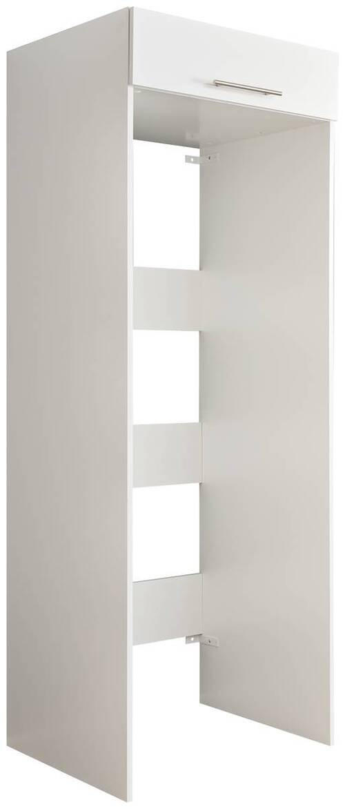 WASCHMASCHINENSCHRANK 67,5/200/67,5 cm  in Weiß  - Silberfarben/Weiß, Design, Holzwerkstoff/Metall (67,5/200/67,5cm)