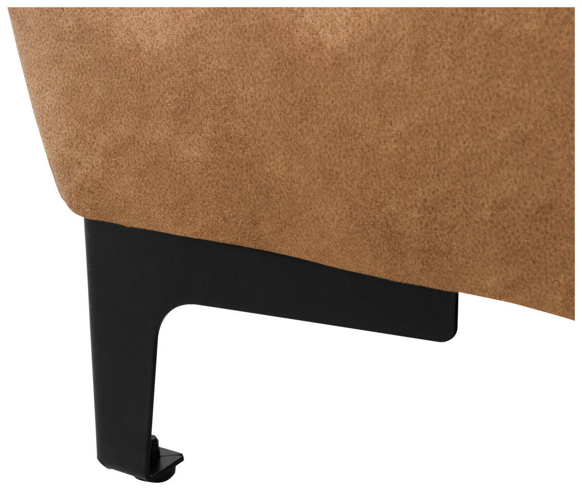 ECKSOFA in Velours Bernsteinfarben  - Bernsteinfarben/Schwarz, Modern, Textil/Metall (258/176cm) - MID.YOU