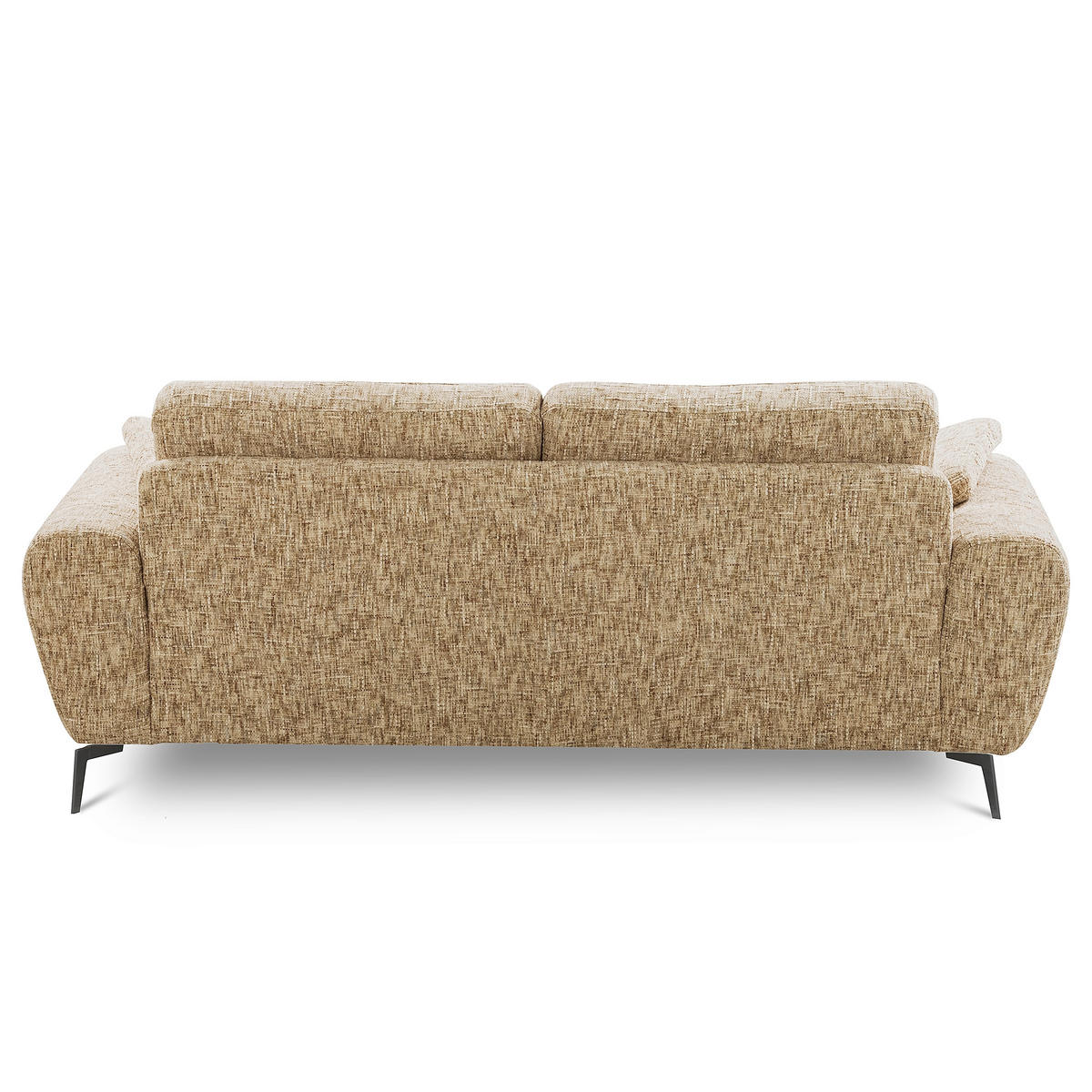 2-SITZER-SOFA Webstoff Hellbraun  - Hellbraun/Schwarz, Design, Textil/Metall (157/85/92cm) - Livetastic