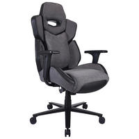 GAMINGSTUHL Lederlook, Netzbespannung Grau, Schwarz  - Schwarz/Grau, Modern, Kunststoff/Textil (68/114-122/68cm) - BX Gaming