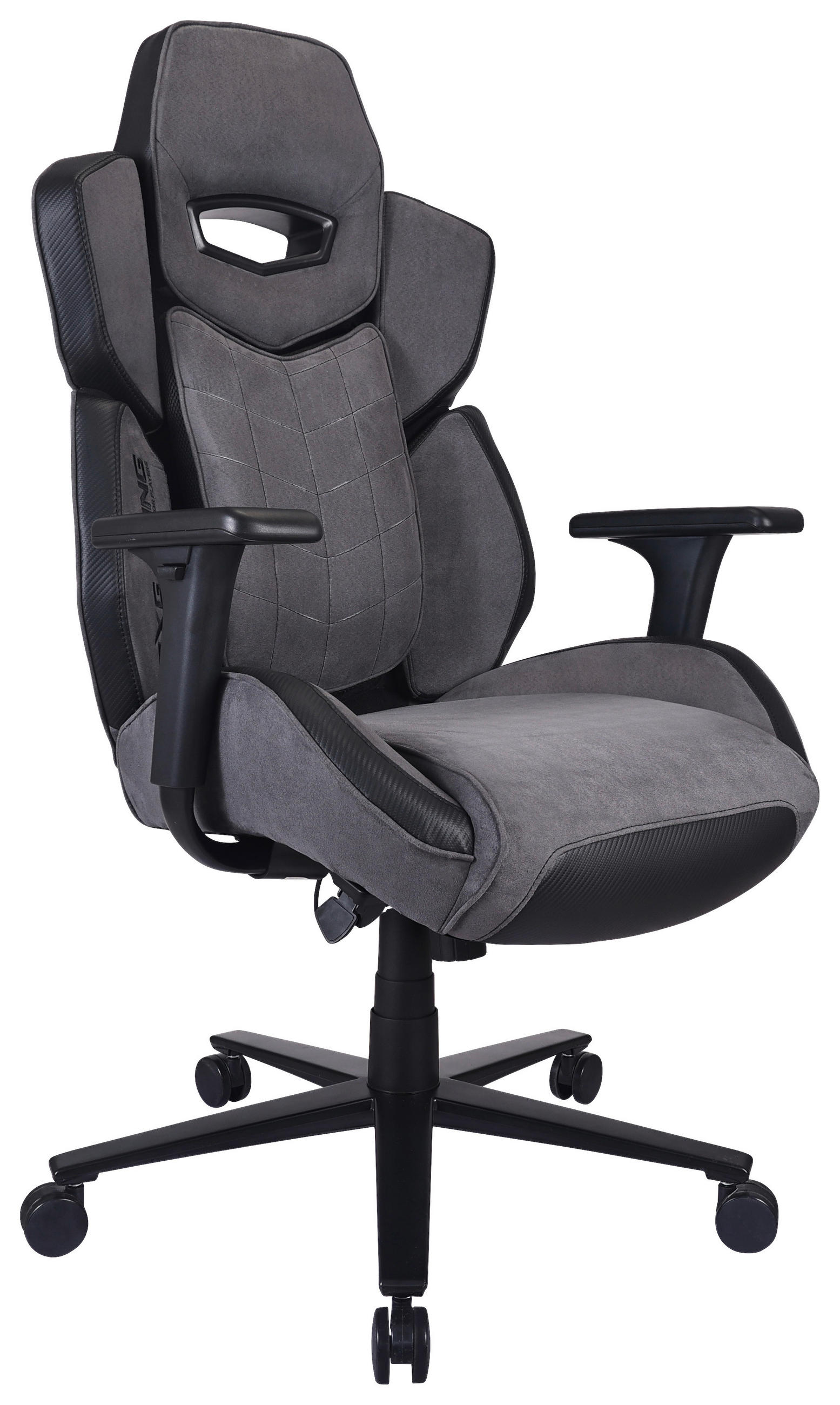 BX Gaming Gamingstuhl Grau, Schwarz 68x114-122x68 cm