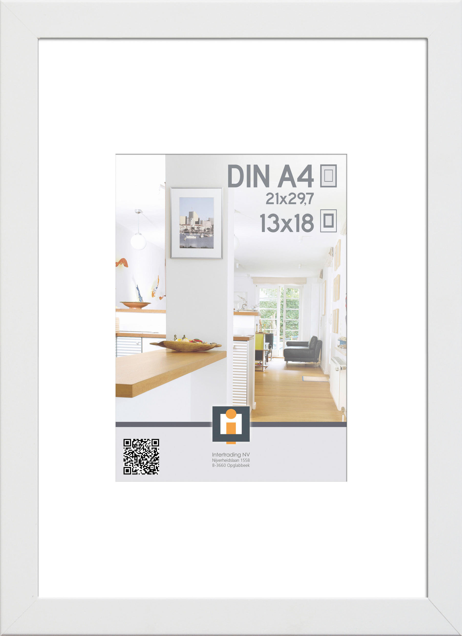 RÁM NA OBRAZY, 1 foto 13 cm x 18 cm - biela, Basics, plast/sklo (21/30cm)