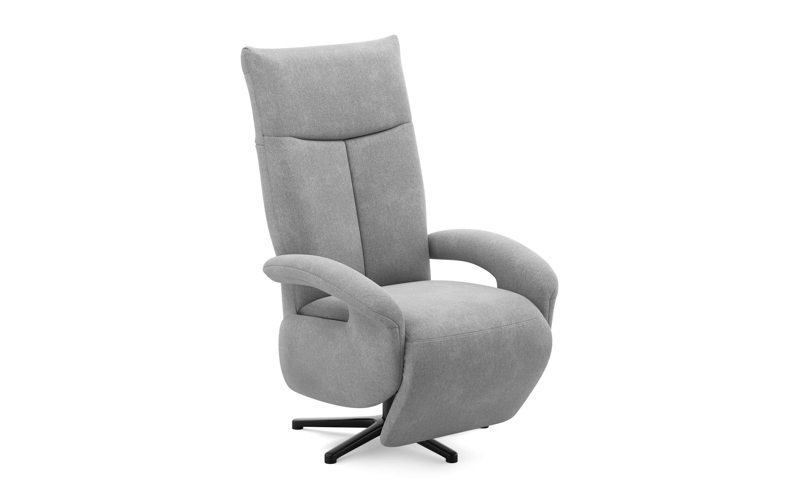 SESSEL in Flachgewebe Grau - Schwarz/Grau, Modern, Textil/Metall (74/112/82cm) - Sit & More