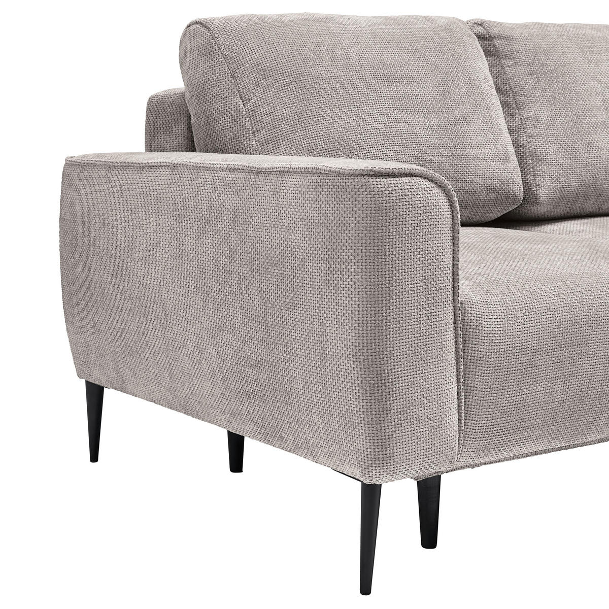 HÖRNSOFFA i vävt tyg taupe  - svart/taupe, Modern, metall/textil (255/164cm) - MID.YOU