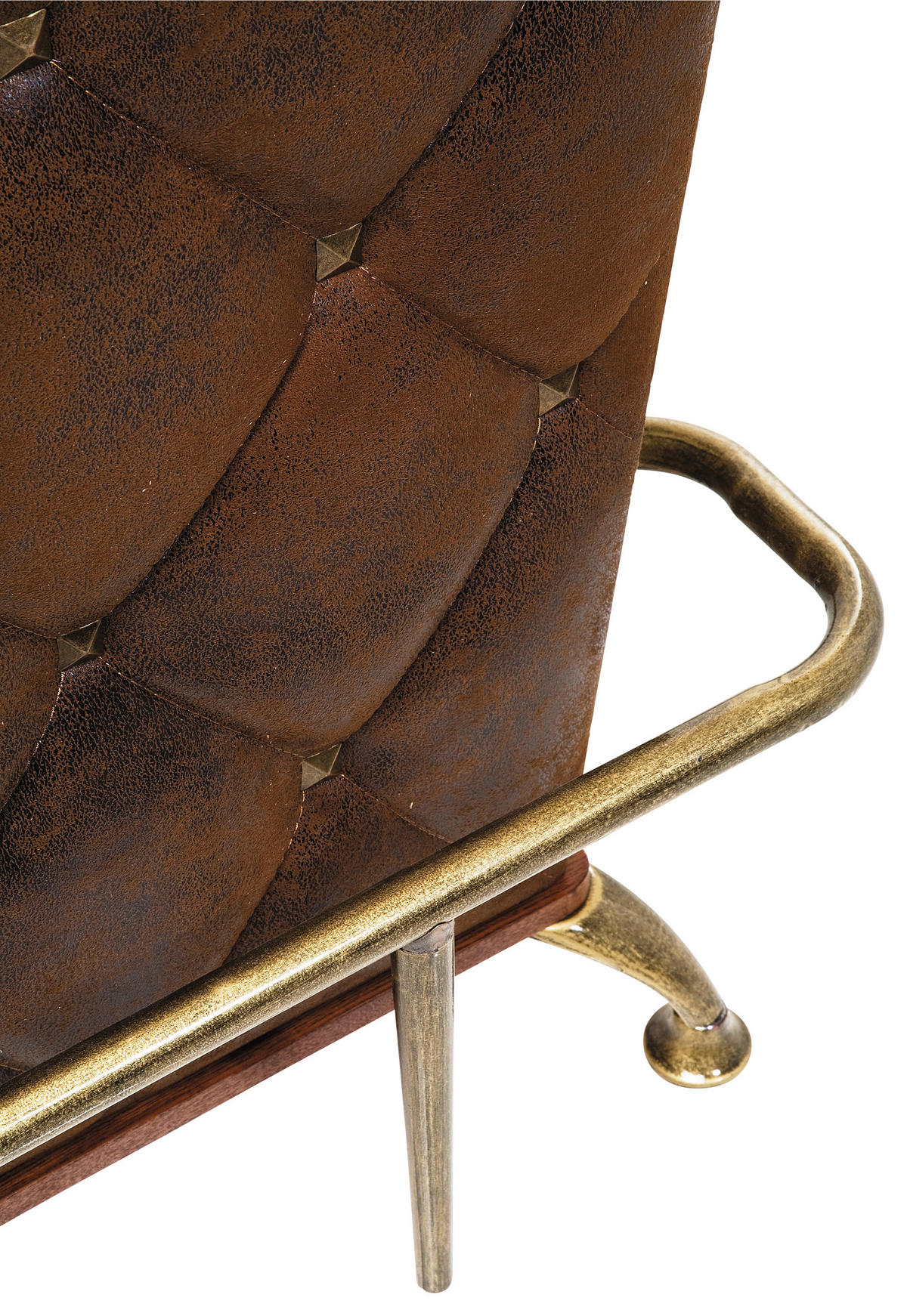 BAR in Braun, Eichefarben, Goldfarben  - Eichefarben/Goldfarben, Design, Holzwerkstoff/Textil (120/104/48cm)