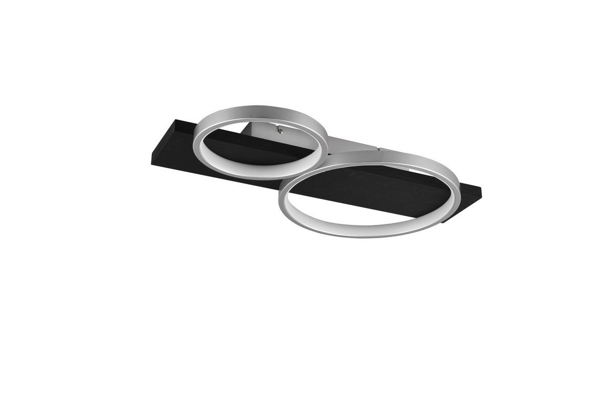 LED-DECKENLEUCHTE     - Titanfarben/Schwarz, Basics, Holz/Metall (53,5/8,0/34,5cm) - Trio Leuchten