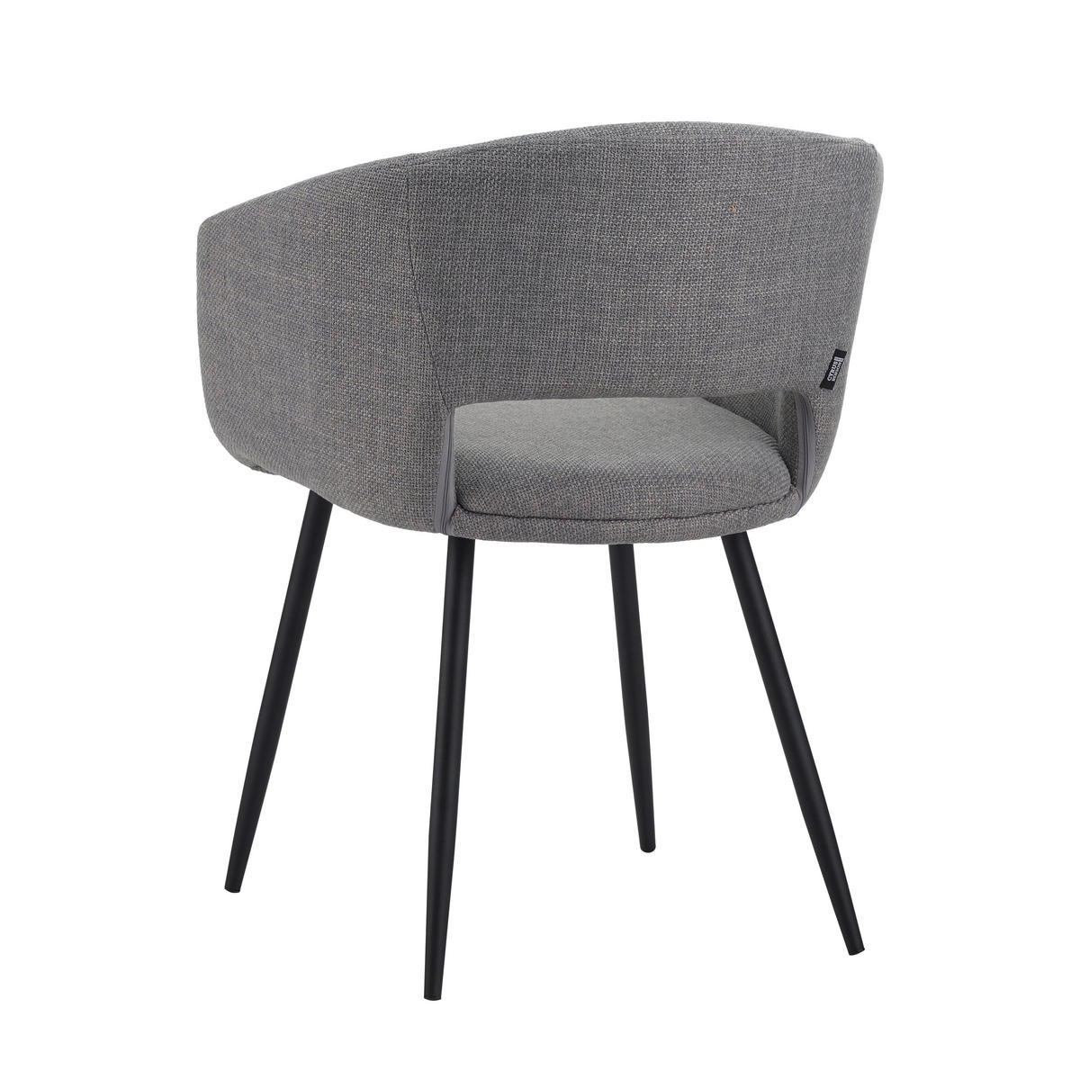 STOLIČKA S PODRÚČKAMI, tkaná textília, sivá - čierna/sivá, Modern, kov/textil (59/78/55cm) - MID.YOU