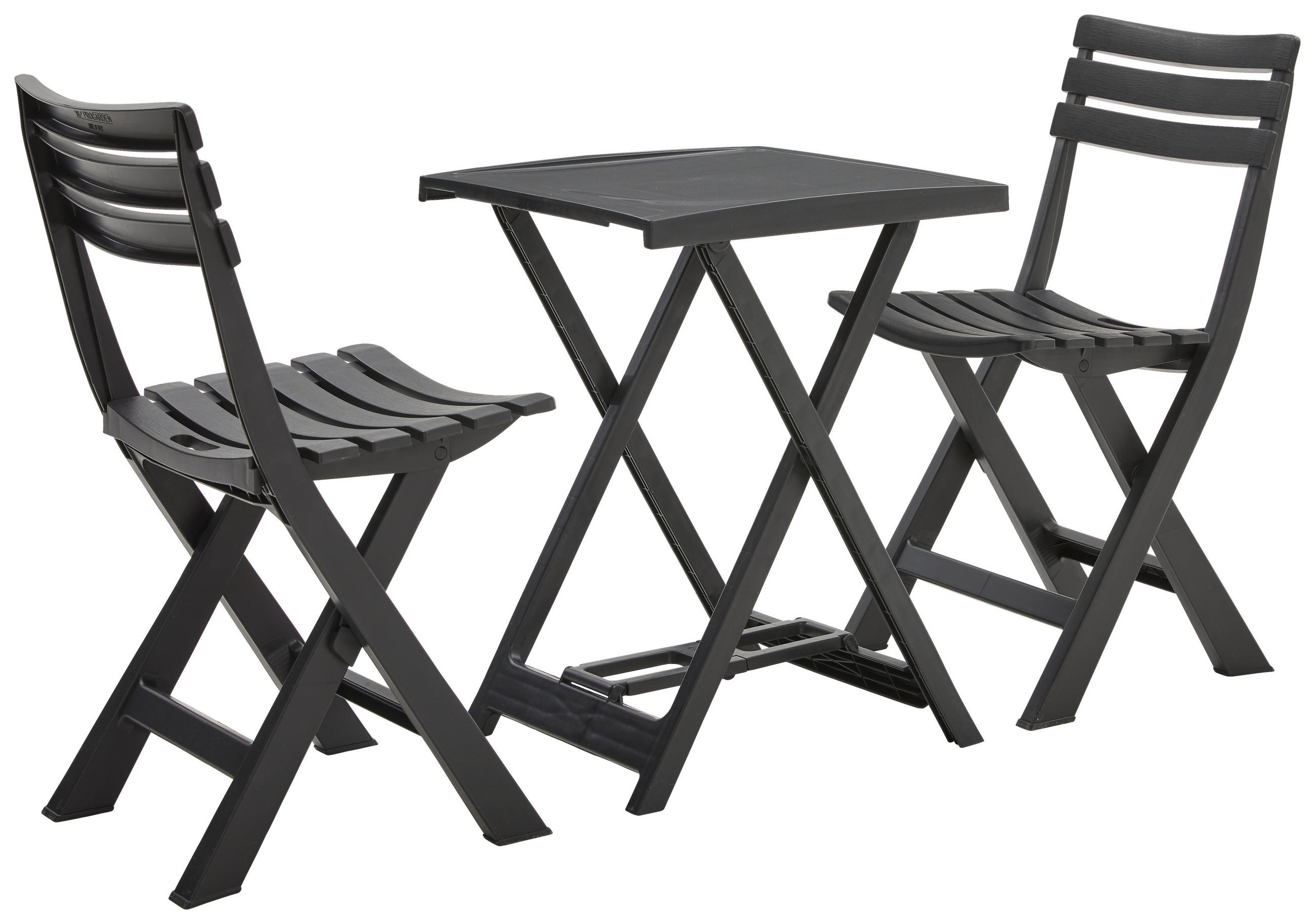 BALKONSET  3-teilig  - Anthrazit, Konventionell, Kunststoff