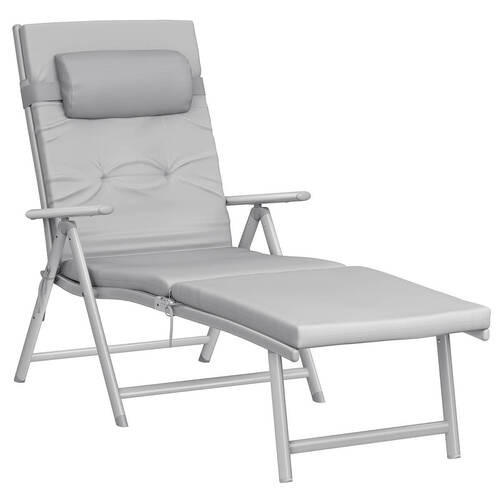 SONNENLIEGE 61/39/183 cm  - Grau, Basics, Textil/Metall (61/39/183cm) - Modante