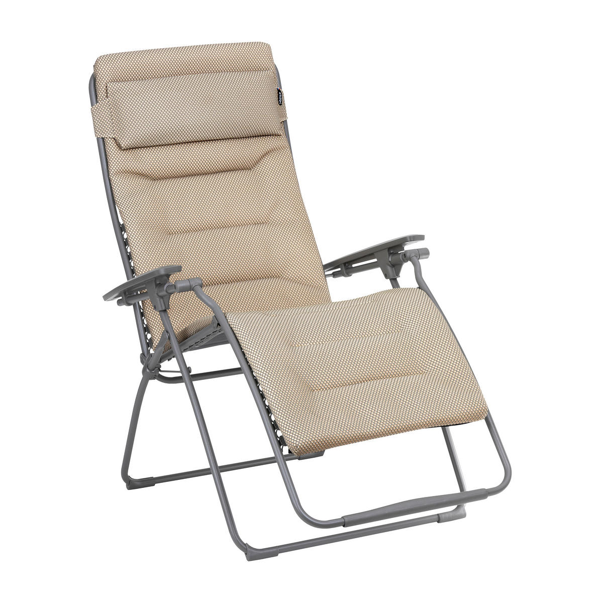 GARTEN-RELAXSESSEL Stahl  - Titanfarben/Mokka, Basics, Kunststoff/Textil (76/123/97cm) - Lafuma Mobilier