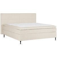 KONTINENTALSÄNG 180/200 cm  i beige  - beige/svart, Klassisk, metall/textil (180/200cm) - Novel