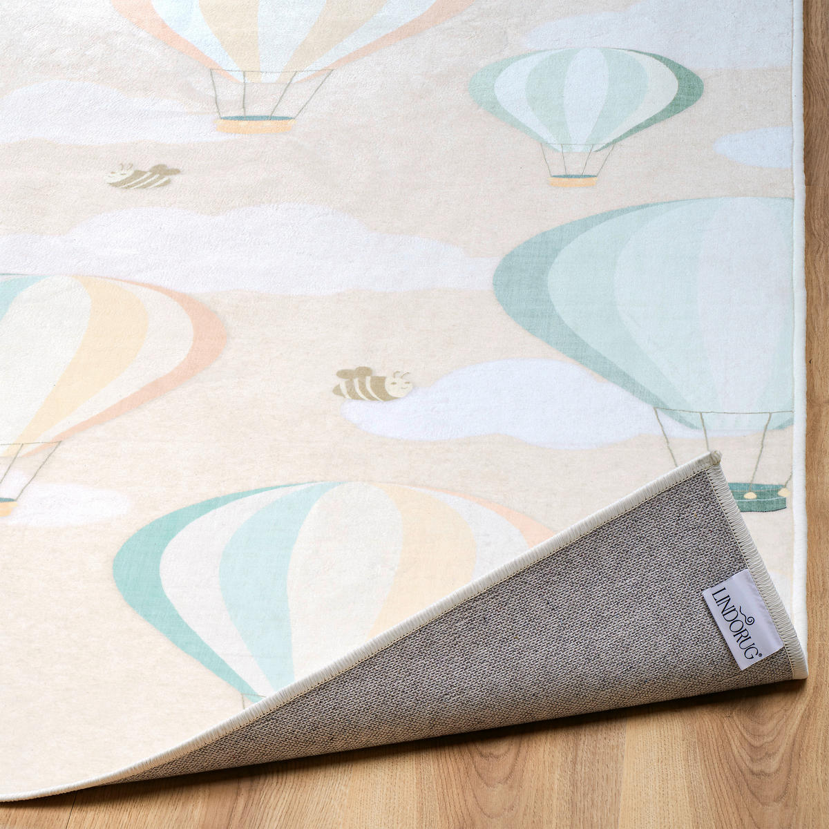 KINDERTEPPICH Living Elora 120/120 cm  in Creme, Hellrosa, Pastellblau  - Pastellblau/Hellrosa, Trend, Kunststoff/Textil (120/120cm) - Lindorug