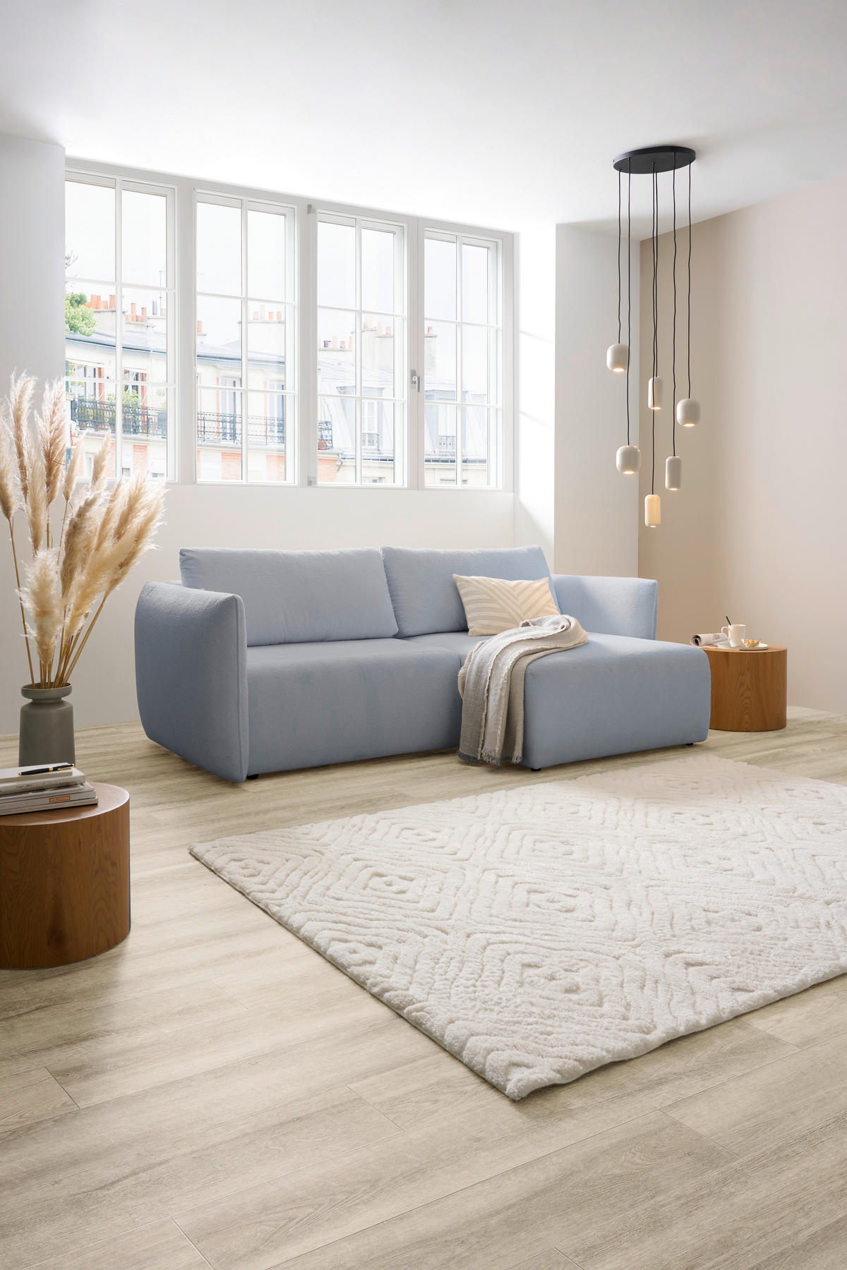 ECKSOFA Hellgrau Jersey  - Hellgrau/Schwarz, KONVENTIONELL, Kunststoff/Textil (238/148cm) - Carryhome