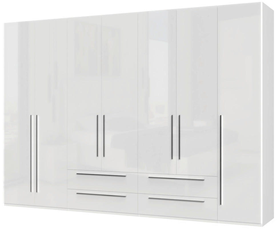 ORMAR SA KLASIČNIM VRATIMA bela, bela visoki sjaj  317/224/56 cm  - bela visoki sjaj/bela, Dizajnerski, pločasti materijal/plastika (317/224/56cm)