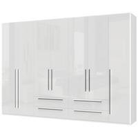 ORMAR SA KLASIČNIM VRATIMA bela, bela visoki sjaj  317/224/56 cm  - bela visoki sjaj/bela, Dizajnerski, pločasti materijal/plastika (317/224/56cm)