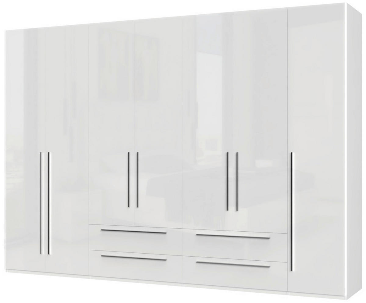 ORMAR SA KLASIČNIM VRATIMA bela, bela visoki sjaj  317/224/56 cm  - bela visoki sjaj/bela, Dizajnerski, pločasti materijal/plastika (317/224/56cm)