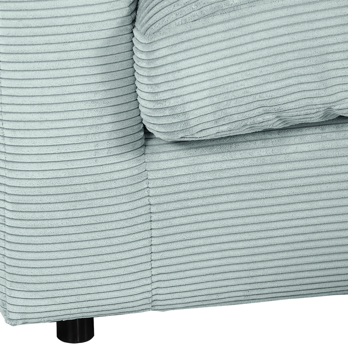 ECKSOFA Hellblau Cord Zierkissen, Rückenkissen, Rücken echt  - Schwarz/Hellblau, Design, Kunststoff/Textil (235/175cm) - home24