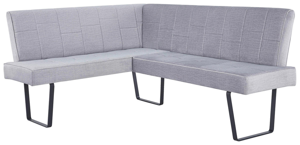 ECKBANK 150/190 cm Samt Hellbraun   - Hellbraun/Schwarz, KONVENTIONELL, Textil/Metall (150/190cm) - MID.YOU