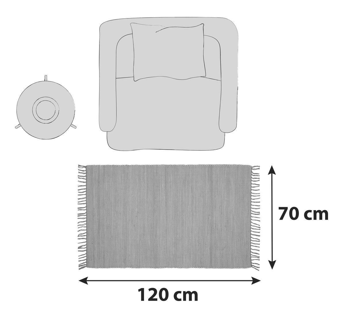 KÉZI SZÖVÉSŰ SZŐNYEG   - világoszöld, Basics, textil (70/120cm) - Boxxx