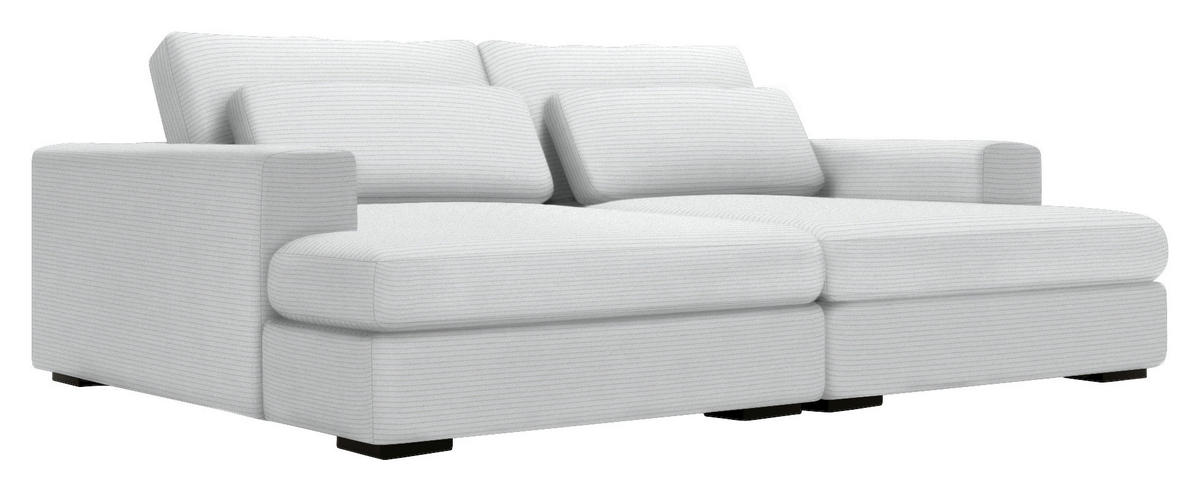 BIGSOFA in Cord Silberfarben  - Silberfarben/Schwarz, Design, Textil (223/80/158cm) - Lomoco