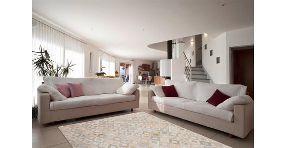 FLACHWEBETEPPICH 80/150 cm Spark 110 Elfenbein Gold Goldfarben, Beige  - Beige/Goldfarben, Design, Leder/Textil (80/150cm) - Novel