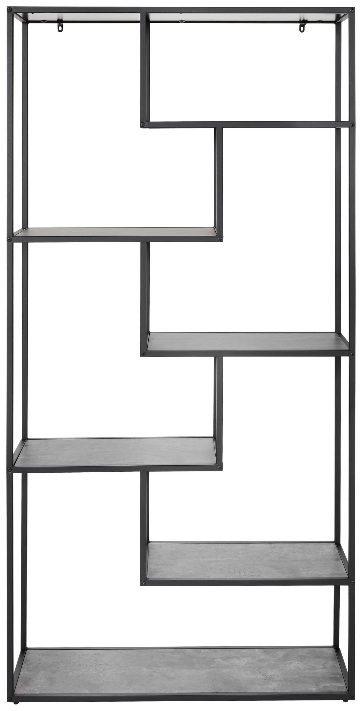 REGAL Grau, Schwarz  - Schwarz/Grau, Design, Holzwerkstoff/Metall (100/200/32cm) - MID.YOU