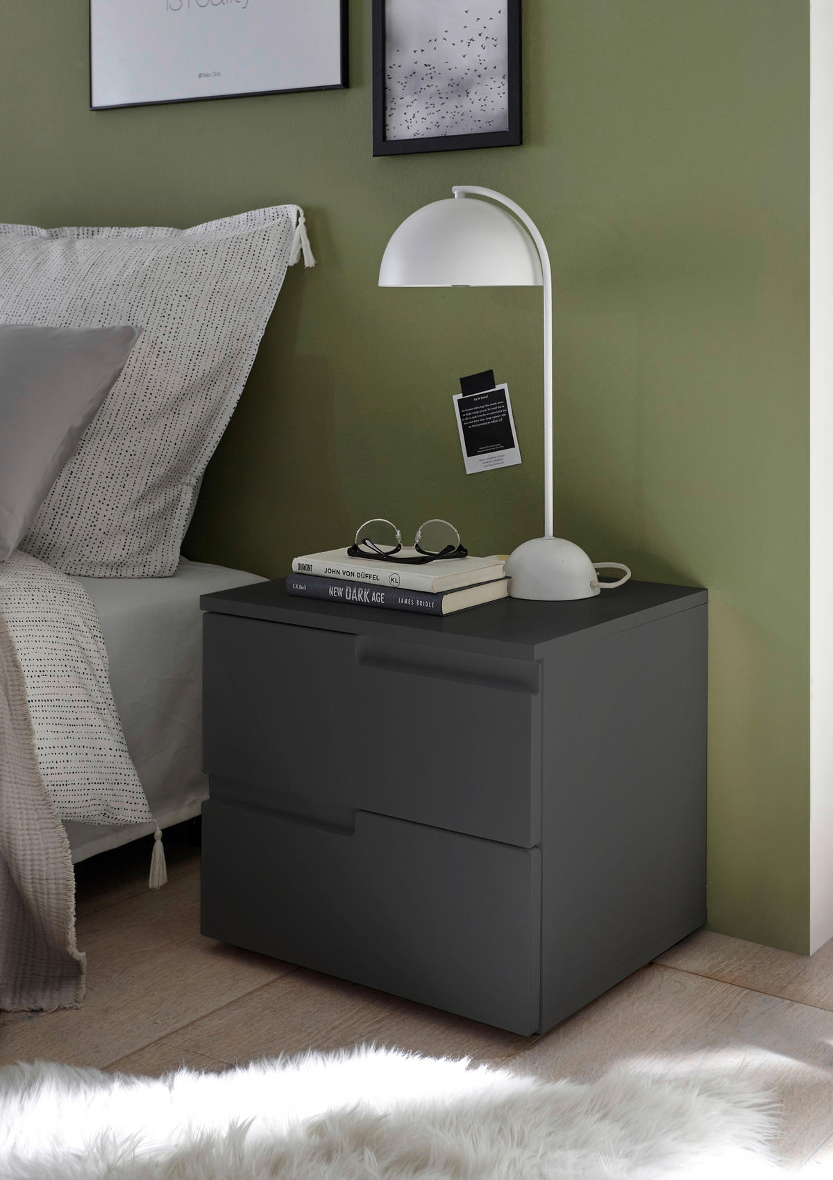 NACHTSCHRANK 46,2/41,7/40 cm  - Graphitfarben/Schwarz, MODERN, Holzwerkstoff/Kunststoff (46,2/41,7/40cm)