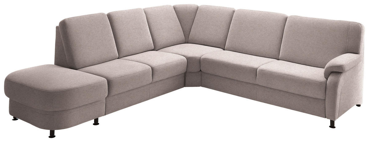 ECKSOFA  in Flachgewebe Rosa  287/269 cm  - Schwarz/Rosa, KONVENTIONELL, Textil/Metall (287/269cm) - Beldomo System