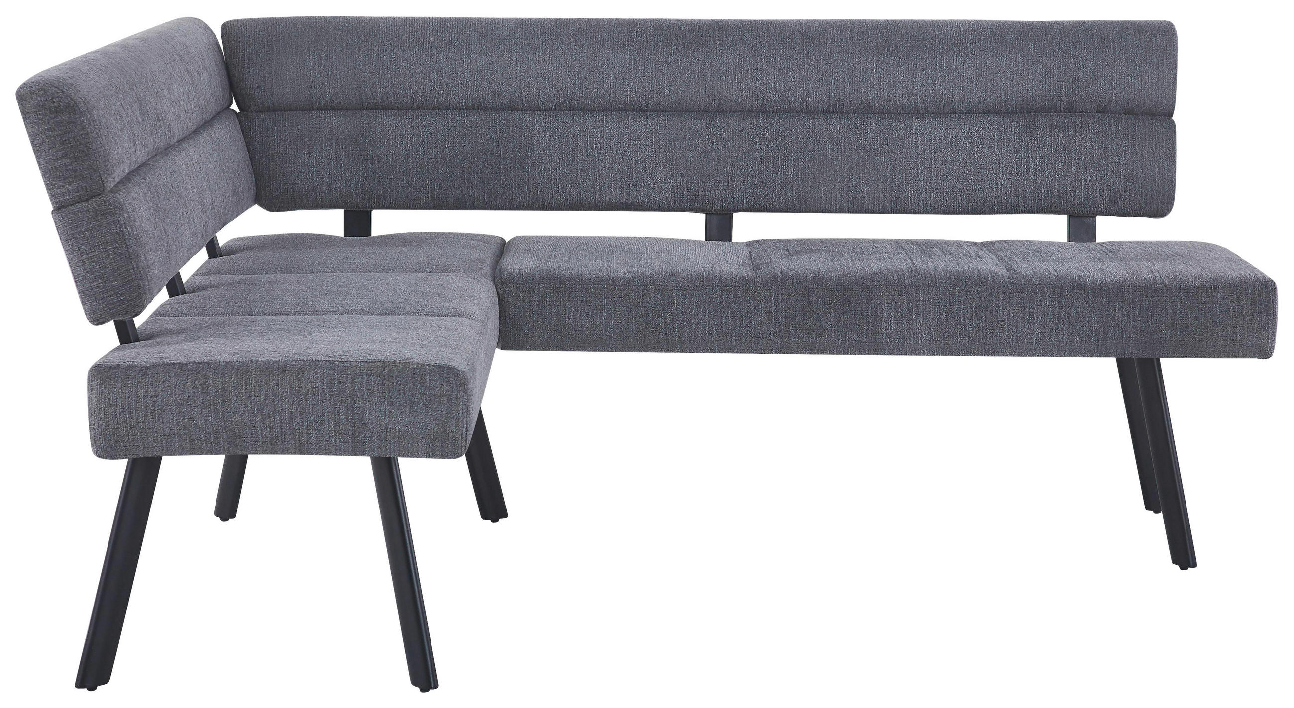 ECKBANK 150/190 cm Leinenoptik Anthrazit   - Anthrazit/Schwarz, KONVENTIONELL, Textil/Metall (150/190cm) - MID.YOU