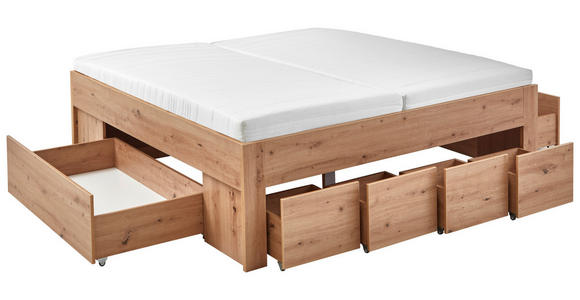 STAURAUMBETT 180/200 cm in Eiche Artisan - Eiche Artisan, KONVENTIONELL, Holzwerkstoff (180/200cm) - Carryhome