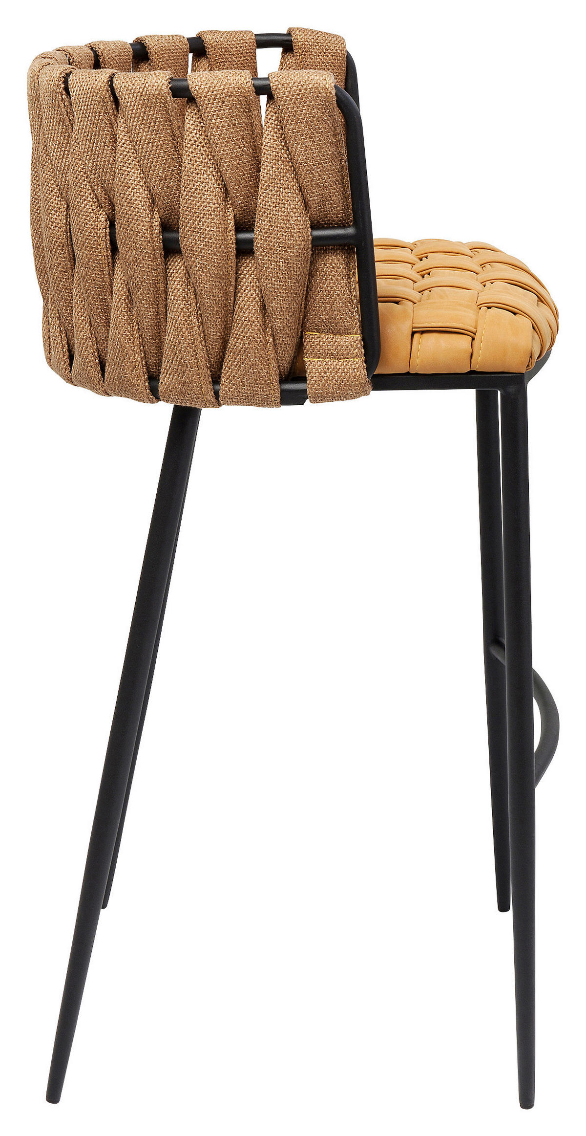 BARHOCKER Braun, Gelb, Schwarz Stoffauswahl  - Gelb/Schwarz, Design, Textil/Metall (53/100/48cm) - Kare-Design