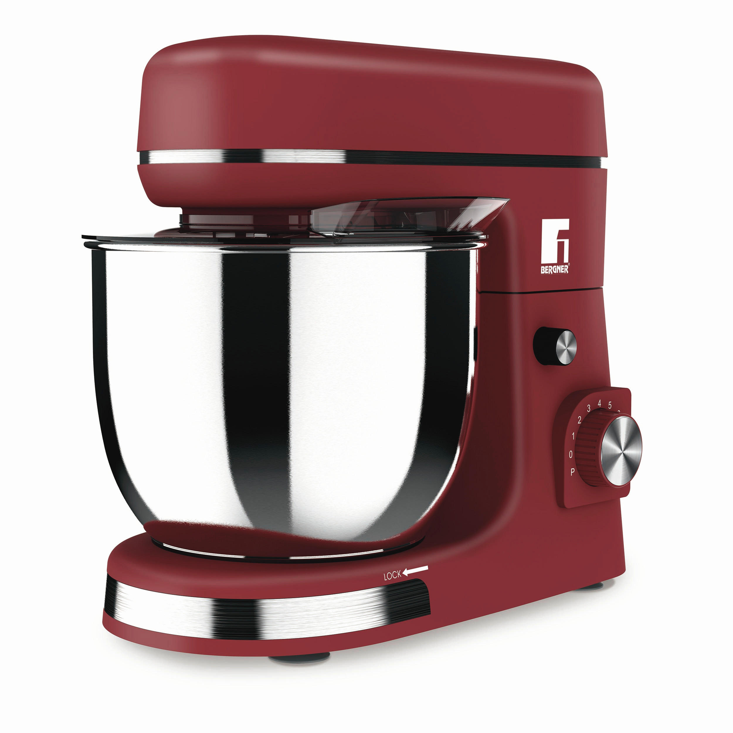 KÜCHENMASCHINE MAROON  - Silberfarben/Dunkelrot, Basics, Kunststoff/Metall (38,5/23/34,5cm) - BERGNER