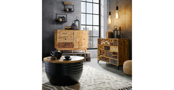 KOMMODE in 115/80/35 cm - Multicolor/Schwarz, LIFESTYLE, Keramik/Holz (115/80/35cm) - Landscape
