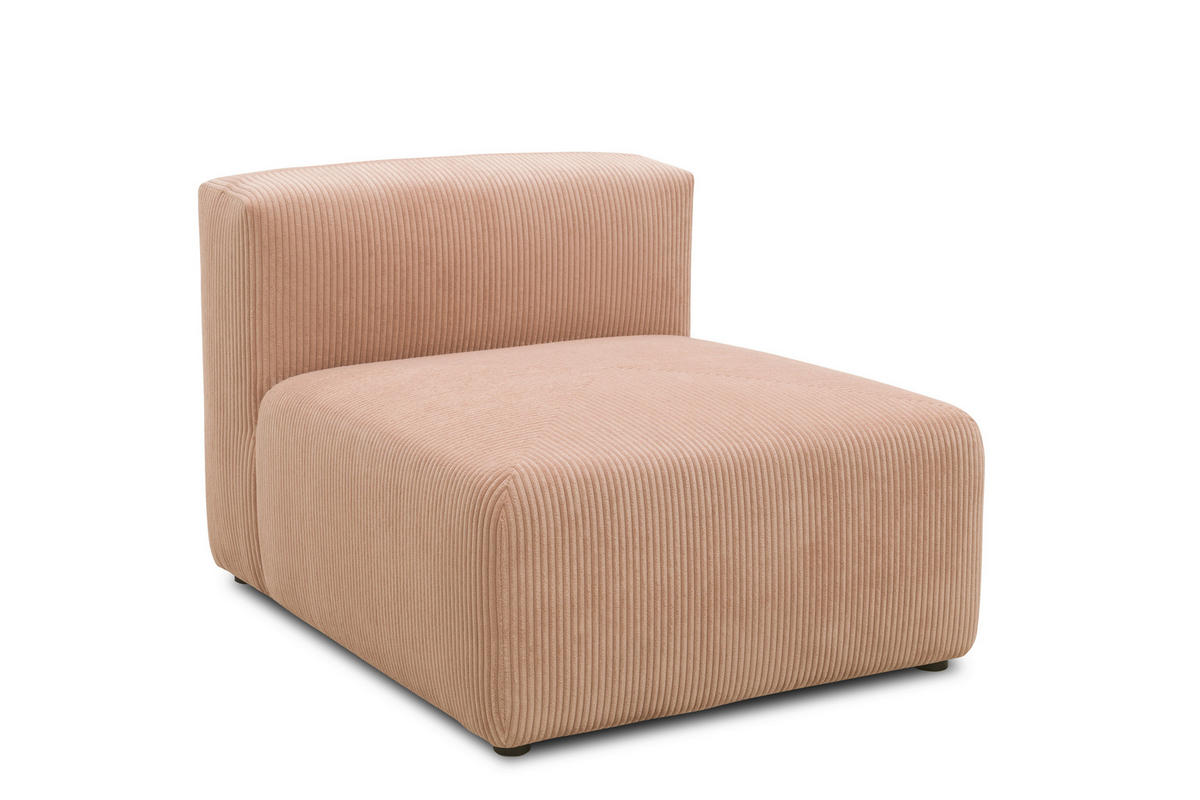 SOFAELEMENT Cord, Mikrofaser Rosa, Roségold  - Roségold/Schwarz, Design, Kunststoff/Textil (85/69/108cm) - MID.YOU