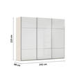 SCHWEBETÜRENSCHRANK  in Weiß, Champagner  - Champagner/Weiß, KONVENTIONELL, Glas/Holzwerkstoff (242/223/68cm) - Novel